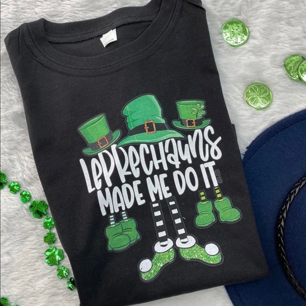 Youth St. Patrick’s Day Shirt. Leprechaun Made Me Do It